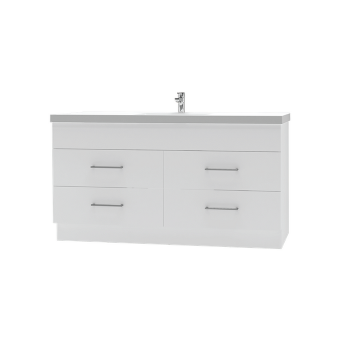 Lago Edition 2 Floor Vanity 1500 4 drw Melamine White