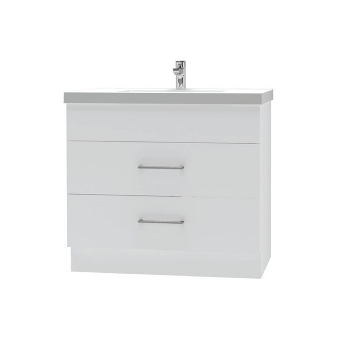 Lago Ed 2 Vanity 900 Floor 2 Drawer Melamine White