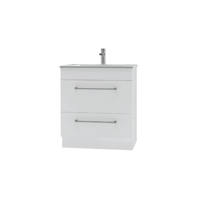 Nathan Project Floor Vanity 750 Sgl Drawer with Internal Drawer Melamine White