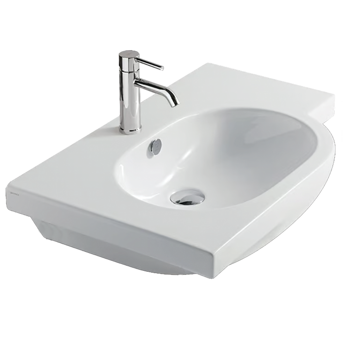 Galassia M2 Wall Hung Basin Left Bowl 75 x 48 1 Tap Hole