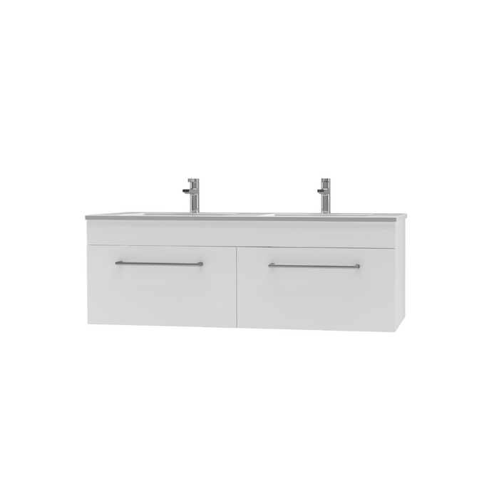 Nathan Project Wall Vanity 1500 Double Drawer with Internal Drawers - Mel Grain