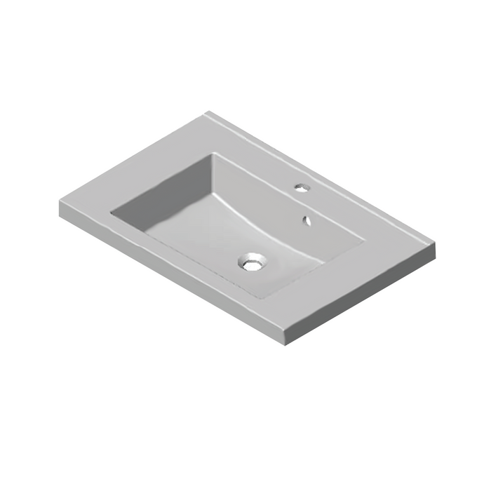 Marmorin Poznan 750 White Top 1 Tap Hole 750x500x50