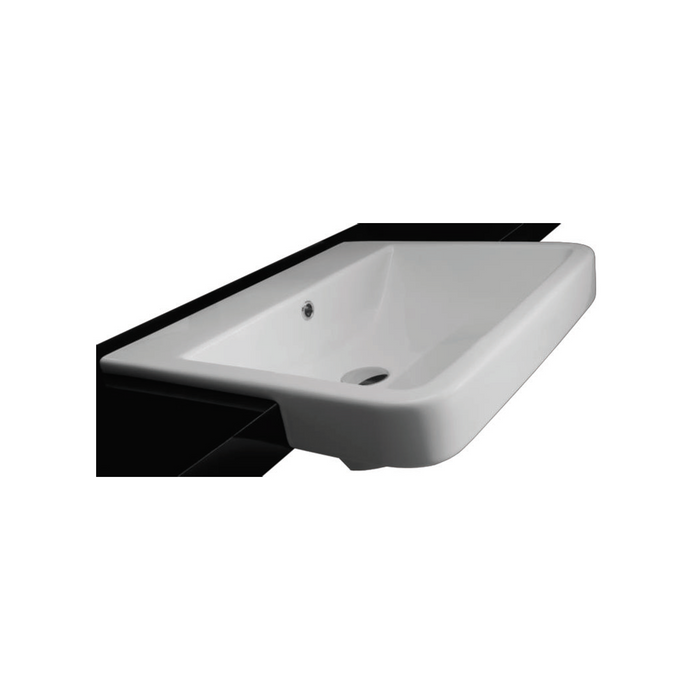 Valdama Chicane White Gloss Semi Recessed Basin 590mm