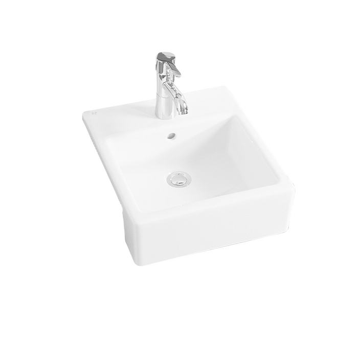 Vitra Nuovella Semi-Recessed Rectangle Washbasin 400 x 450 x 180H 1 Tap Hole