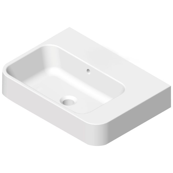 Marmorin Zakopane Wall Basin with Shelf 550 x 400 x 100H No Tap Hole (Bowl Left)